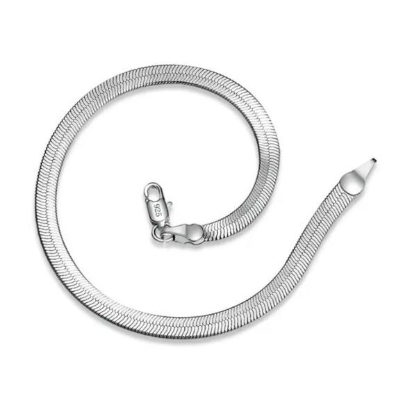 925 Sterling Silver Herringbone Snake Bracelet Christmas Birthday Gift - NEW! - Picture 1 of 4